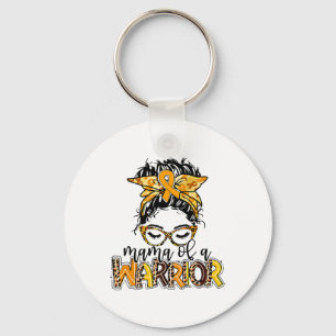 Childhood Cancer Awareness Mama Of A Warrior Gold Key Ring