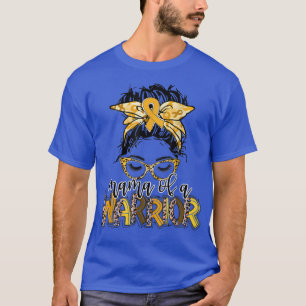 Childhood Cancer Awareness Mama Of A Warrior Messy T-Shirt