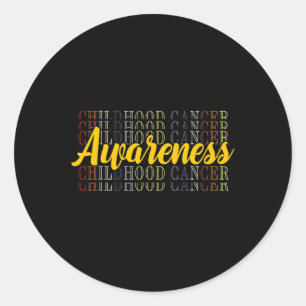Childhood Cancer Awareness Mary Strong Gold Ribbon Classic Round Sticker