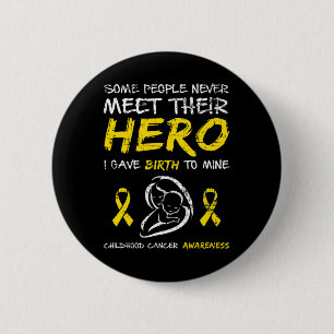 Childhood Cancer Awareness Meet My Hero 6 Cm Round Badge