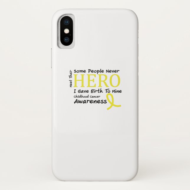 Childhood Cancer Awareness Meet My Hero Fightings Case-Mate iPhone Case (Back)