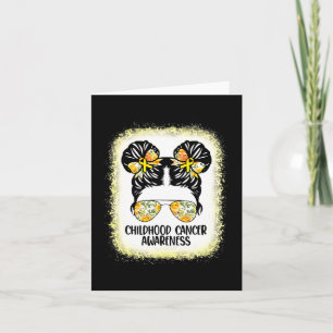 Childhood Cancer Awareness Messy Bun Gold Ribbon Card