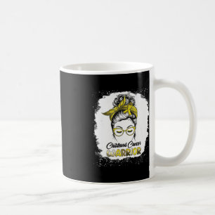 Childhood Cancer Awareness Messy Bun Hair Support Coffee Mug