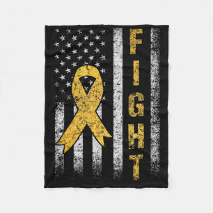Childhood Cancer Awareness Month American Flag We  Fleece Blanket