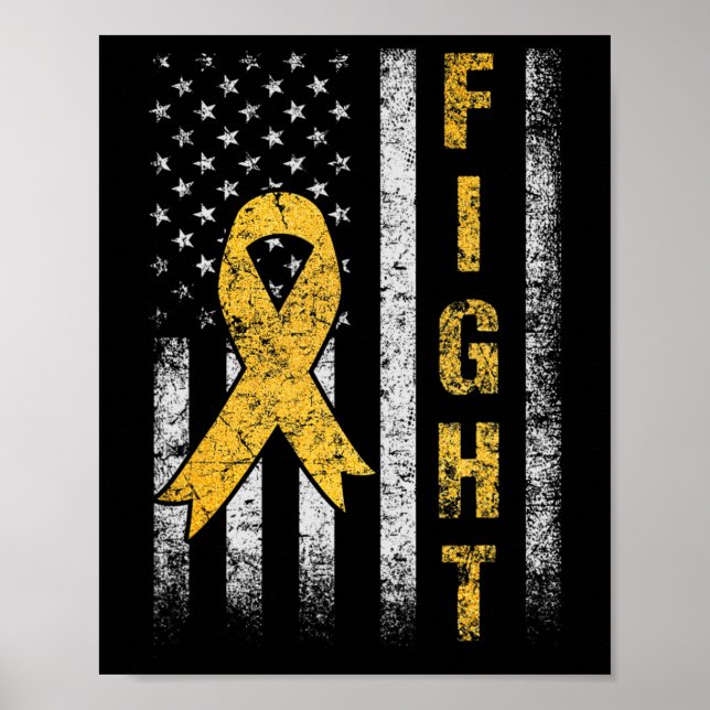 Childhood Cancer Awareness Month American Flag We  Poster (Front)