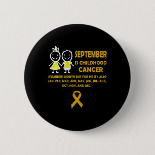Childhood Cancer Awareness Month Gift Yellow Ribbo 6 Cm Round Badge