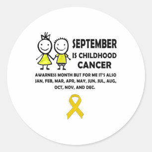 Childhood Cancer Awareness Month Gift Yellow Ribbo Classic Round Sticker