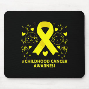 Childhood Cancer Awareness Month Gift Yellow Ribbo Mouse Pad