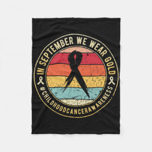 Childhood Cancer Awareness Month In September Vint Fleece Blanket