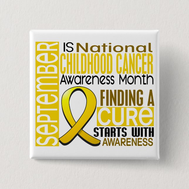 Childhood Cancer Awareness Month Ribbon I2 1.5 15 Cm Square Badge (Front)