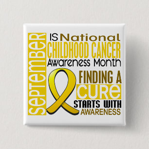 Childhood Cancer Awareness Month Ribbon I2 1.5 15 Cm Square Badge