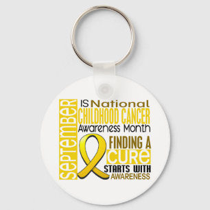 Childhood Cancer Awareness Month Ribbon I2 1.5 Key Ring