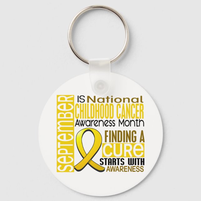 Childhood Cancer Awareness Month Ribbon I2 1.5 Key Ring (Front)