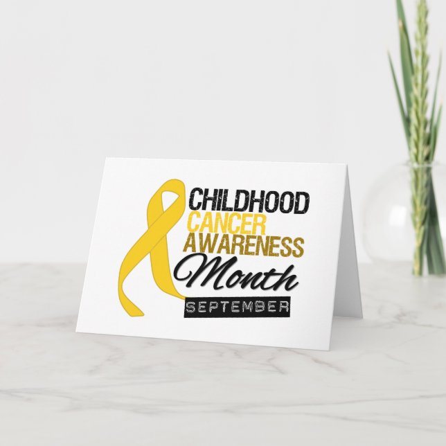 Childhood Cancer Awareness Month Ribbon v8 Card (Front)