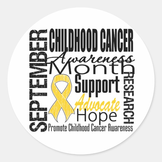 Childhood Cancer Awareness Month Tribute Classic Round Sticker (Front)