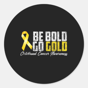 Childhood Cancer Awareness Month Yellow Ribbon Be Classic Round Sticker