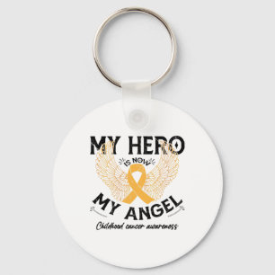 Childhood Cancer Awareness My Hero Is Now My Angel Key Ring