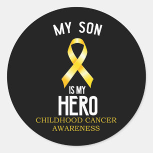 Childhood Cancer Awareness My Son Is My Hero Classic Round Sticker