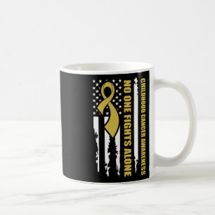 Childhood Cancer Awareness Nobody Fights Alone Ame Coffee Mug