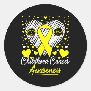 Childhood Cancer Awareness Parents Heart ribbon Gi Classic Round Sticker