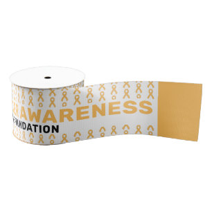 Childhood Cancer Awareness Pattern Ribbon Grosgrain Ribbon