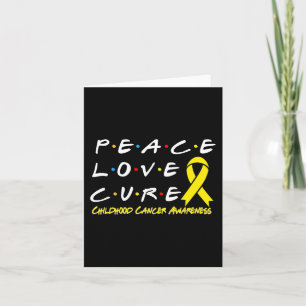 Childhood Cancer Awareness Peace Love Cure Card