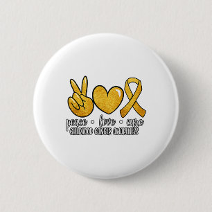Childhood Cancer Awareness Peace Love Cure Childho 6 Cm Round Badge