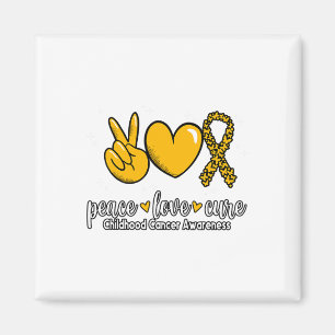 Childhood Cancer Awareness Peace Love Cure Childho Magnet