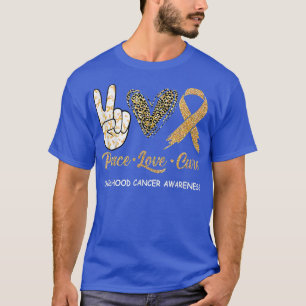 Childhood Cancer Awareness Peace Love Cure Leopard T-Shirt
