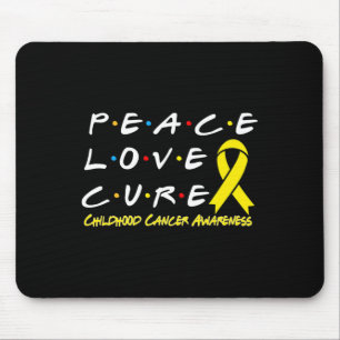 Childhood Cancer Awareness Peace Love Cure  Mouse Pad