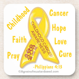 Childhood Cancer Awareness Phil 4:13 Coaster