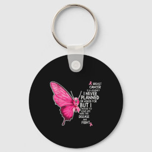 Childhood Cancer Awareness Pink Butterfly Warrior Key Ring