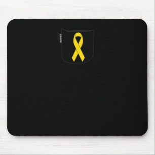 Childhood Cancer Awareness Pocket Yellow Ribbon Mouse Pad