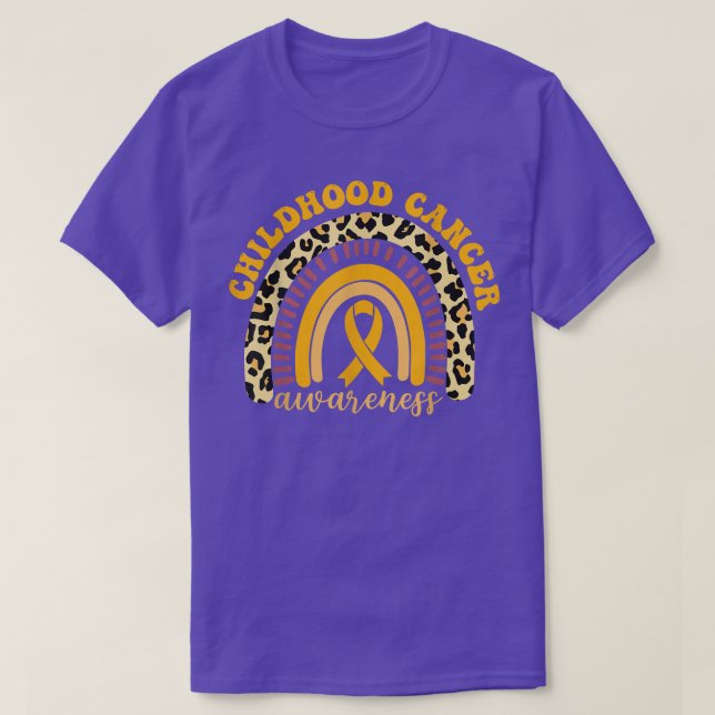 Childhood Cancer Awareness Rainbow Fighter Warrior T-Shirt (Design Front)