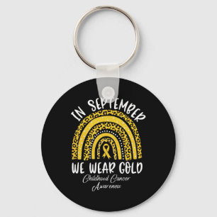 Childhood Cancer Awareness Rainbow In September We Key Ring