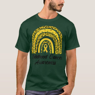 Childhood Cancer Awareness Rainbow Leopard Ribbon  T-Shirt