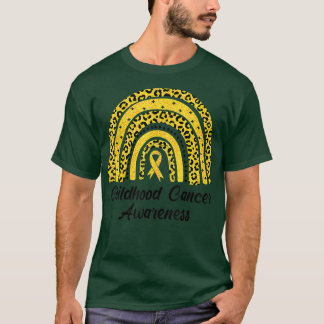 Childhood Cancer Awareness Rainbow Leopard Ribbon  T-Shirt