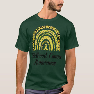 Childhood Cancer Awareness Rainbow Leopard Ribbon  T-Shirt