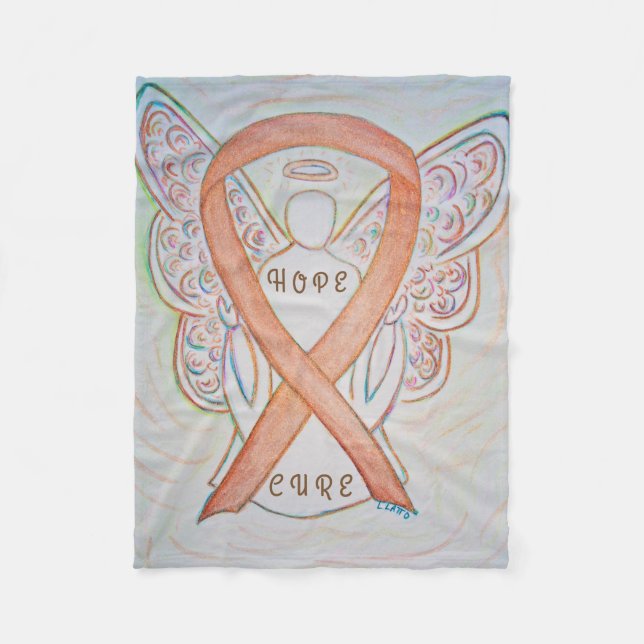 Childhood Cancer Awareness Ribbon Angel Blanket (Front)
