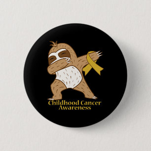 Childhood Cancer Awareness Ribbon Dabbing Sloth Wa 6 Cm Round Badge