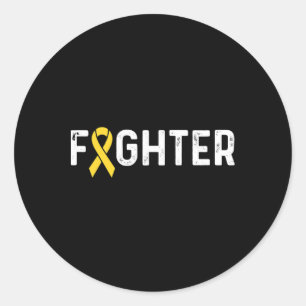 Childhood Cancer Awareness Ribbon Fighter Classic Round Sticker