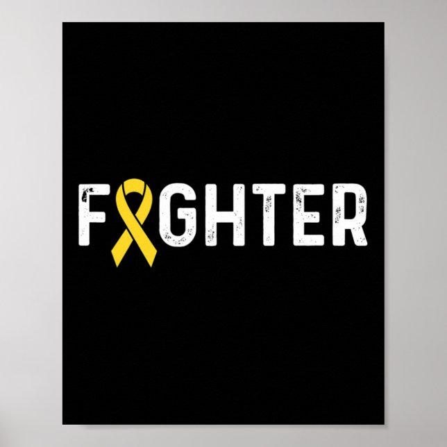 Childhood Cancer Awareness Ribbon Fighter  Poster (Front)