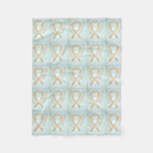 Childhood Cancer Awareness Ribbon Fleece Blankets