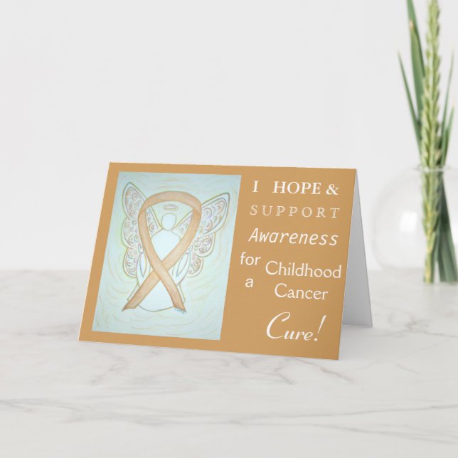 Childhood Cancer Awareness Ribbon Greeting Card (Front)