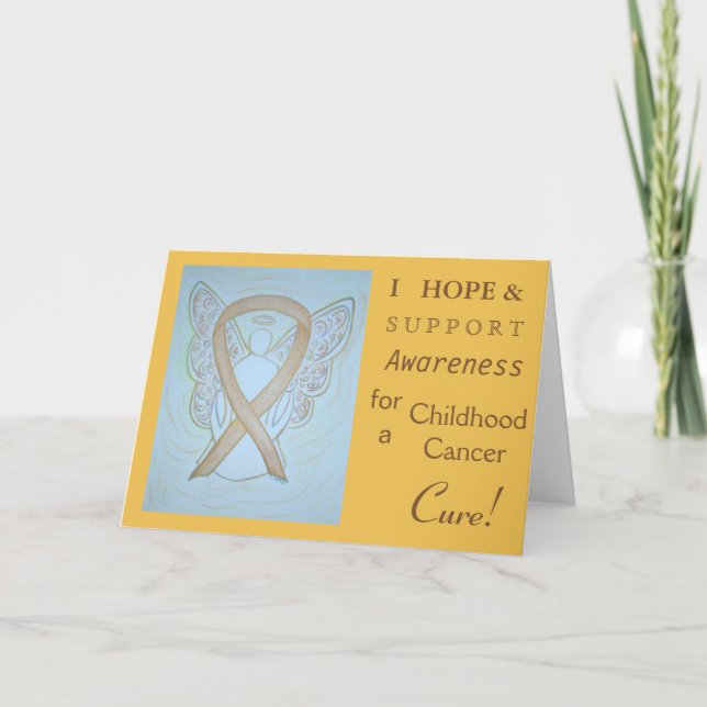 Childhood Cancer Awareness Ribbon Greeting Card (Front)