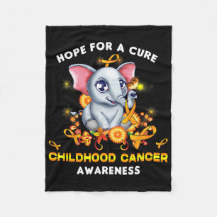 Childhood Cancer Awareness Ribbon Hope For A Cure Fleece Blanket