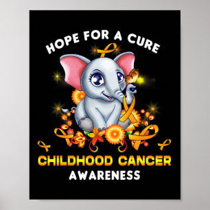 Childhood Cancer Awareness Ribbon Hope For A Cure  Poster