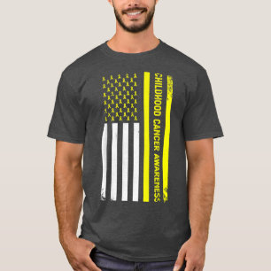Childhood Cancer Awareness Ribbon In A Flag T Shir T-Shirt