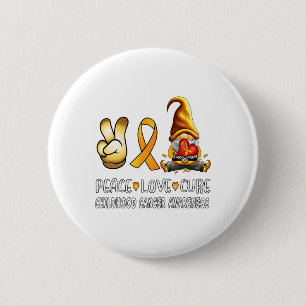 Childhood Cancer Awareness Ribbon Peace Love Cure 6 Cm Round Badge