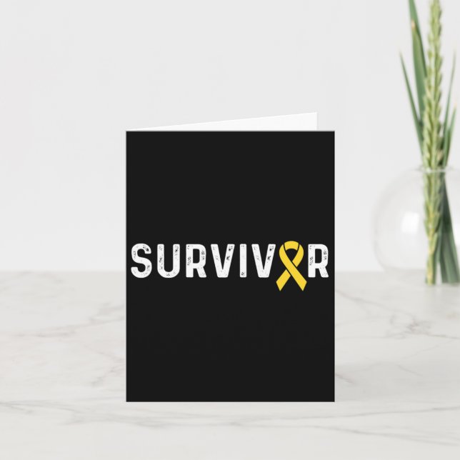 Childhood Cancer Awareness Ribbon Survivor Remissi Card (Front)